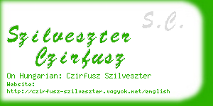 szilveszter czirfusz business card